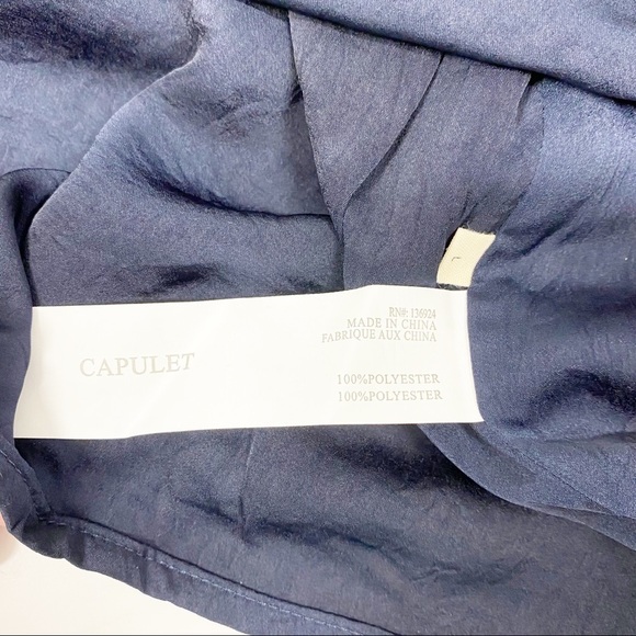 Revolve Capulet Navy One Shoulder Ruffle Top NWT L - Picture 7 of 7